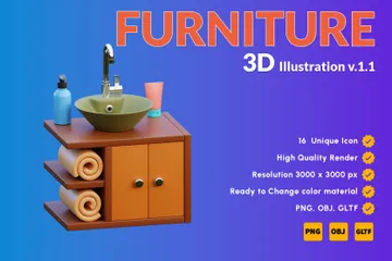 Furniture V.1.1 3D Icon Pack