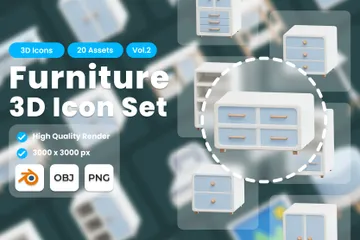 Furniture Vol.2 3D Icon Pack