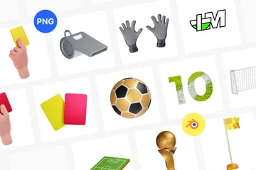 Fußball-Elemente 3D Icon Pack