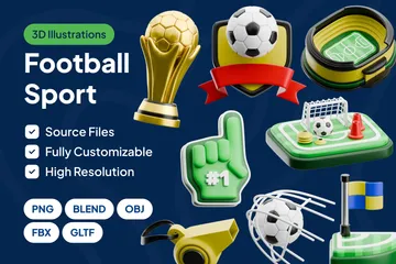 Fußball Sport 3D Icon Pack