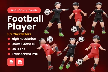 Fußballspieler 3D Illustration Pack