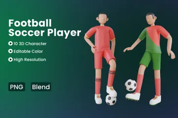 Football-Fußballspieler 3D Illustration Pack