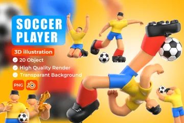 Fußballspieler 3D Illustration Pack