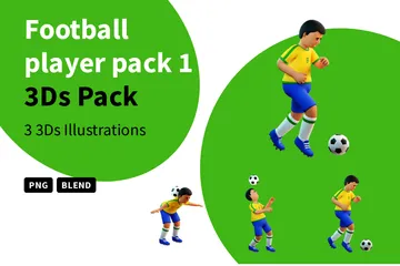 Fußballspieler-Paket 1 3D Illustration Pack