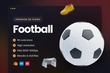 Fútbol americano Paquete de Icon 3D