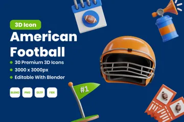 Fútbol americano Paquete de Icon 3D