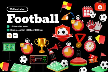 Futebol Pacote de Icon 3D