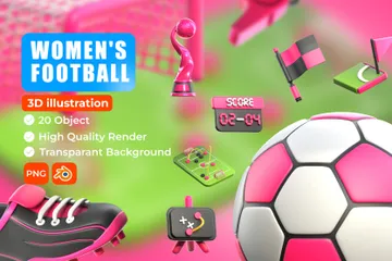 Futebol Feminino Pacote de Icon 3D