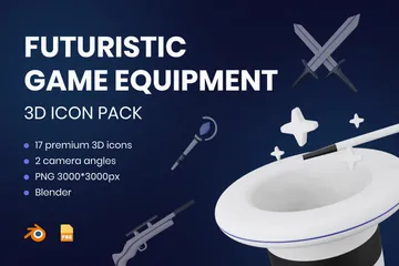 Futuristic Game Equipment 3D Illustration Pack