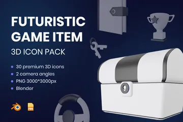 Futuristic Game Item 3D Illustration Pack