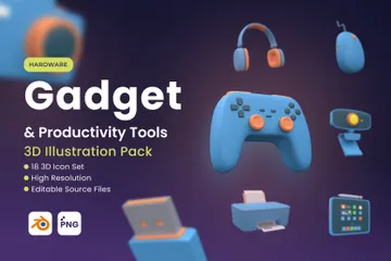 Gadgets und Produktivitätstools 3D Icon Pack