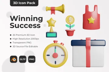 Succès gagnant Pack 3D Icon