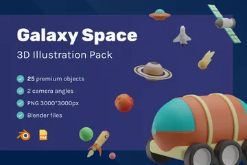 Galaxie Weltraum 3D Illustration Pack