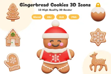 Galletas De Jengibre Navideñas Paquete de Icon 3D