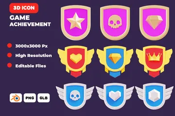 Game Achievement 3D Icon Pack