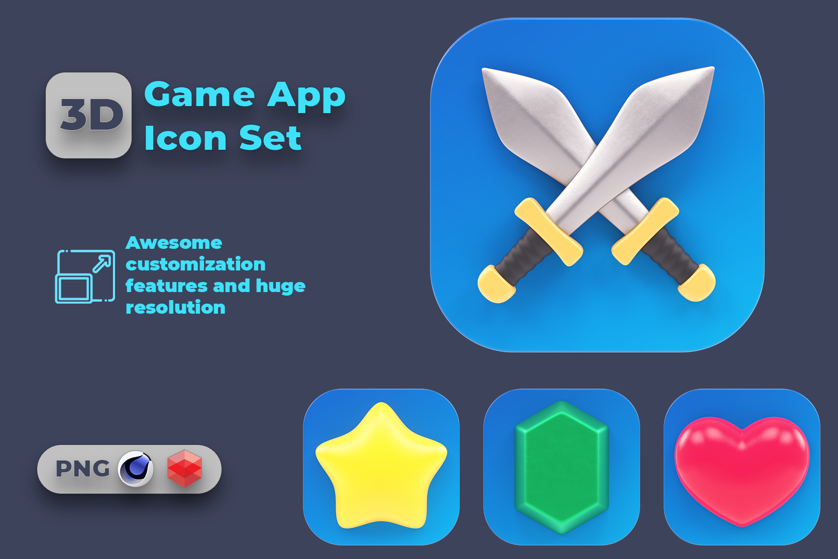 Premium Game App 3D Illustration pack from Sports & Games 3D Illustrations