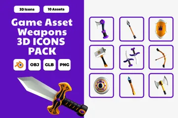 Game Asset Weapons 3D Icon Pack