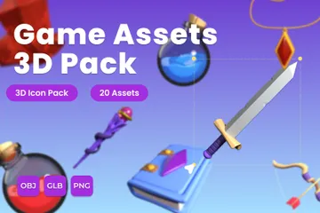 Game Assets 3D Icon Pack