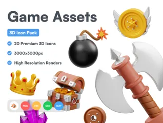 Game Assets 3D Icon Pack