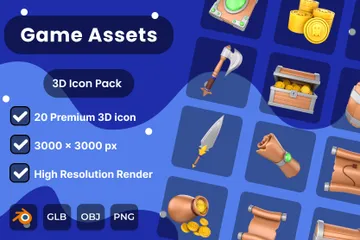 Game Assets 3D Icon Pack