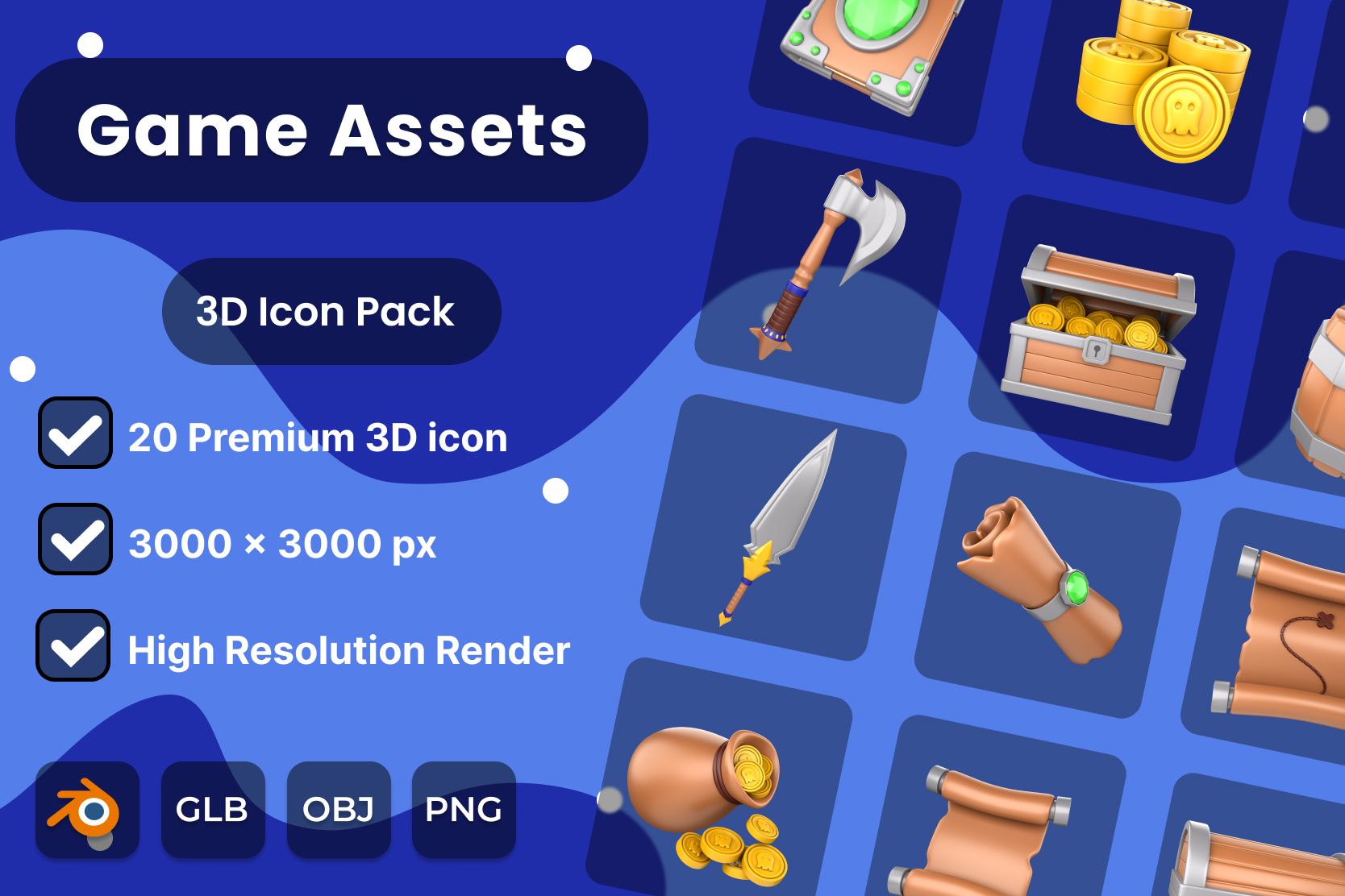 Premium Game Assets 3D Illustration pack from Sports & Games 3D ...