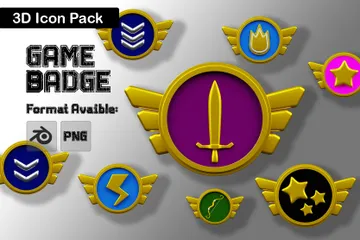 Game Badge 3D Icon Pack