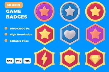Game Badges 3D Icon Pack