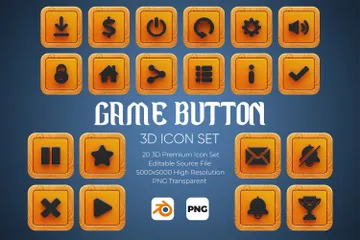 Game Button 3D Icon Pack