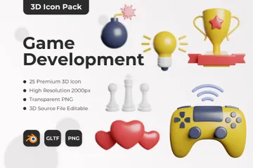 Game Development 3D Icon Pack