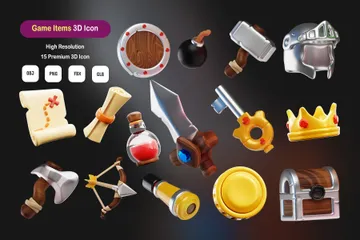 Game Equipment Assets 3D Icon Pack