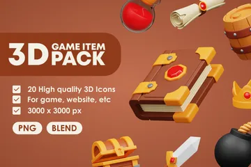 Game Items 3D Icon Pack
