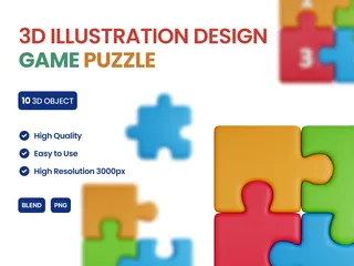 Game Puzzle 3D Icon Pack