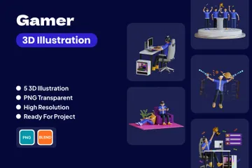 Gamer 3D Illustration Pack