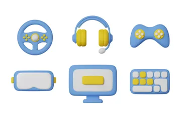 Gamer Equipment 3D Icon Pack