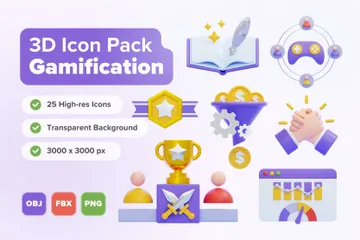 Gamificação Pacote de Icon 3D