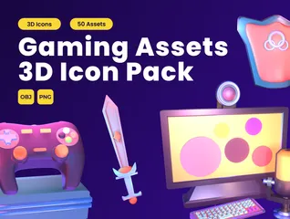 Gaming Assets 3D Icon Pack