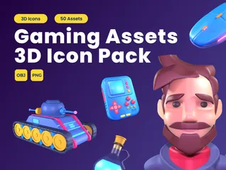 Gaming Assets 3D Icon Pack