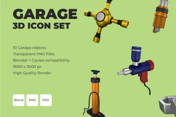 Garage 3D Icon Pack