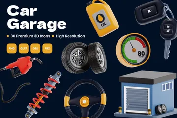 Garage automobile Pack 3D Icon