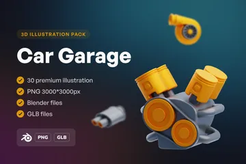 Garage automobile Pack 3D Icon