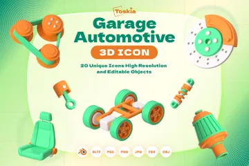 ガレージ自動車 3D Iconパック