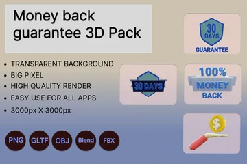 Garantia de devolução de dinheiro Pacote de Icon 3D