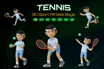 Garçon de tennis Pack 3D Illustration