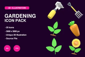 Gardening 3D Icon Pack