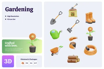 Gardening 3D Icon Pack