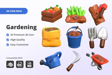 Gardening 3D Icon Pack