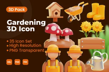 Gardening 3D Icon Pack