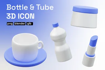 Garrafa e tubo Pacote de Icon 3D