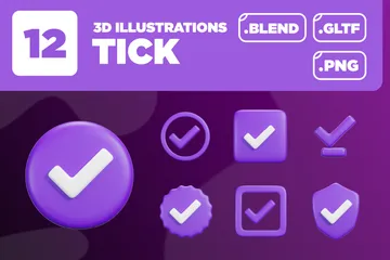 Tick versión 03 Paquete de Icon 3D