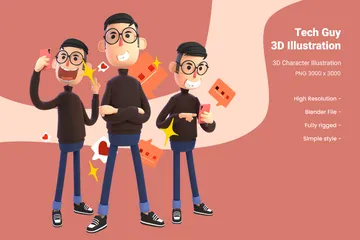 Gars de la technologie Pack 3D Illustration